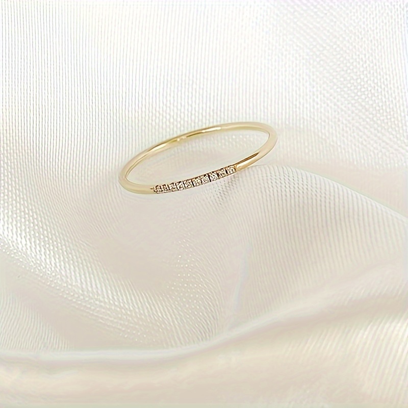 Image of 1pc Women's Minimalist Stainless Steel Ring - A Fashionable With Sparkle, Perfect For Mother's Day, Music Festivals, Birthdays, And As A Gift For Your Girlfriend