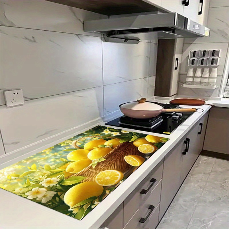 TEMU 1pc, Dish Drying Mat, Absorbent Draining Mat - Multi-functional Dish Drying Mat, Durable Polyester Floral Pattern Protective Mat For Coffee