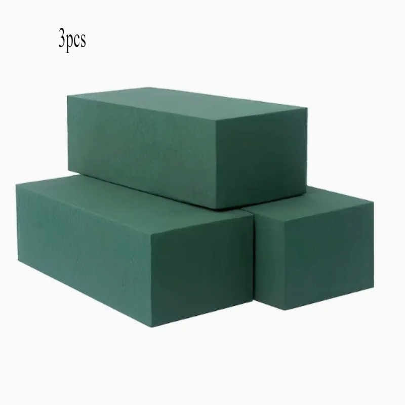 TEMU 3 pezzi Blocchi di schiuma per fiori freschi, schiuma verde per composizioni , mattoncini da fiorista per matrimoni, regali di compleanno, casa,