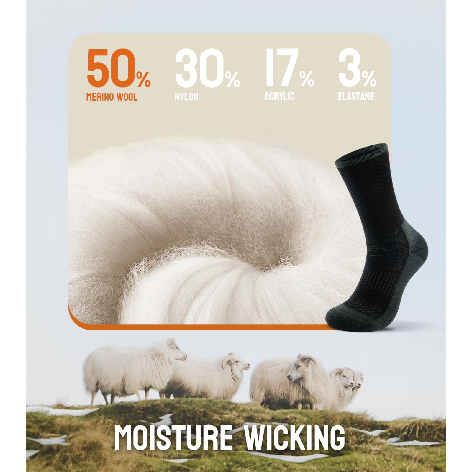 3 Pairs Men's Thermal Socks for Winter Activities