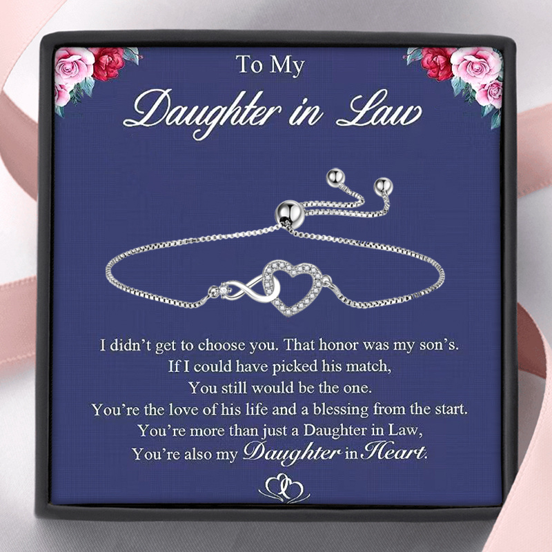 

To My Daughter In Law Heart Bracelet With Card & Box, Birthday Gift, Christmas Gift