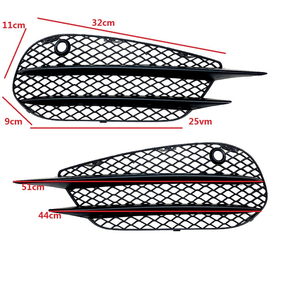 Image of Set Of 2 Fog Light Grille Splitter For Mercedes-benz W205 C43 2015-2018 Oe: 2058852523, 2058852623, 2058854023, 2058854123