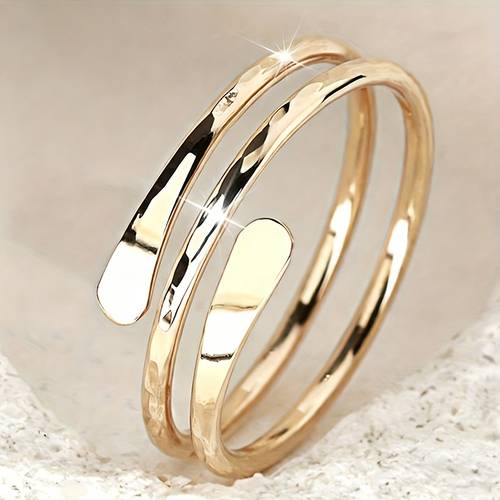 cuy women coil ring plated spiral coil elegant minimalist punk style suitable for daily wear parties commuting versatile for occasions coating for year round accessories