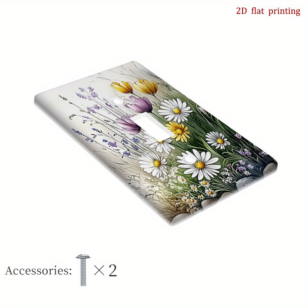 TEMU [Impression 2D Plate] Plaque Murale Décorative avec Design de Fleurs Vibrantes, Panneau Installation de Fils, 2D Plate