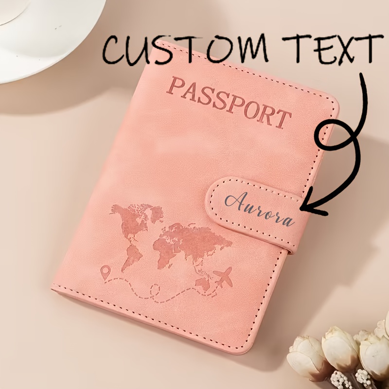 TEMU A Personalized Faux Leather Passport Holder, Featuring A Demagnetized Travel Passport Book, Essential For Trips And Perfect As Holiday Presents