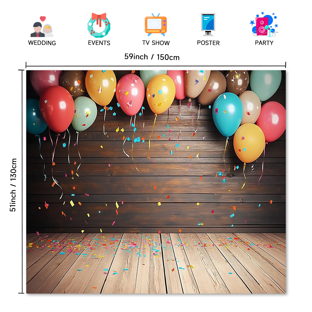 1pc vibrant balloon confetti streamer photography backdrop