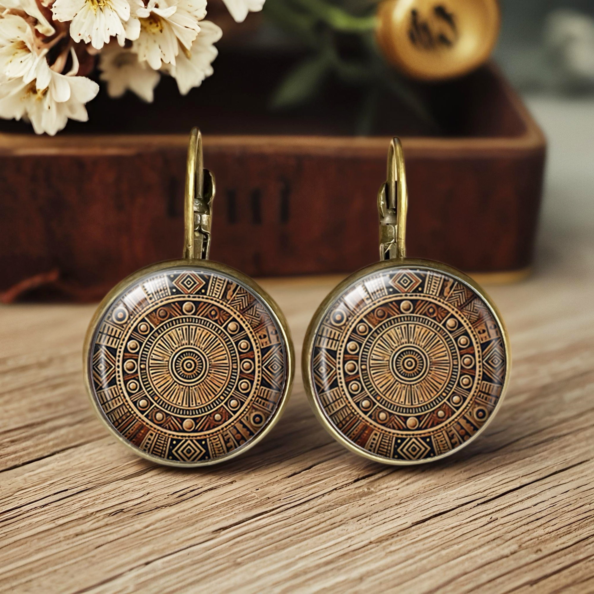 TEMU 1 Paire de Boucles d'Oreilles en Verre Tribales pour Homme - Adaptées , aux Fêtes, aux Cadeaux, aux Cadeaux de Fêtes ( Marque pour Unisexe)