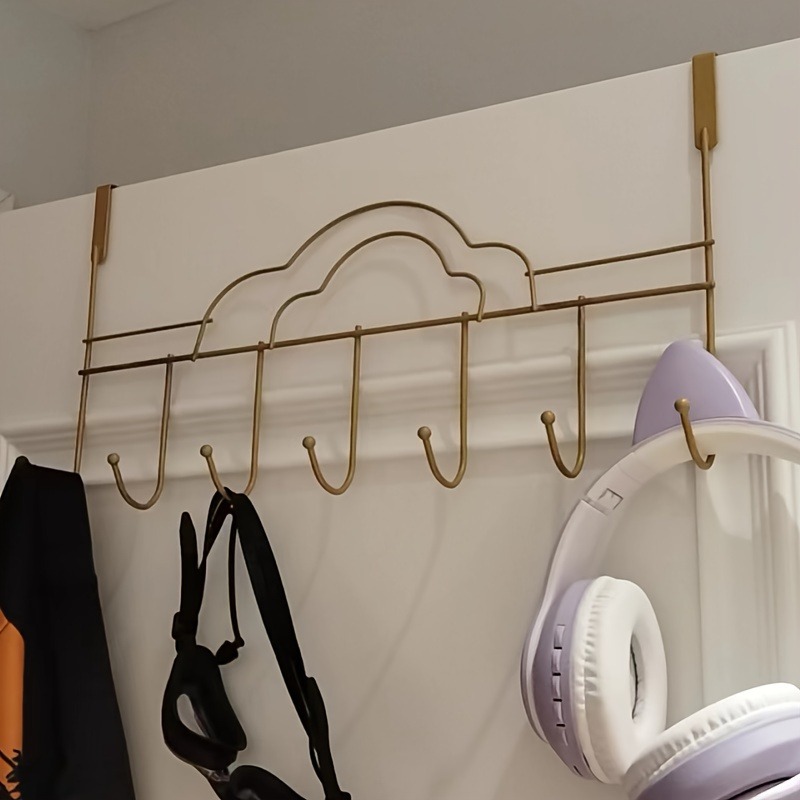 TEMU Crochet de porte doré, crochet de porte perçage, crochet de porte en métal, convient pour les serviettes, les peignoirs, les manteaux, les