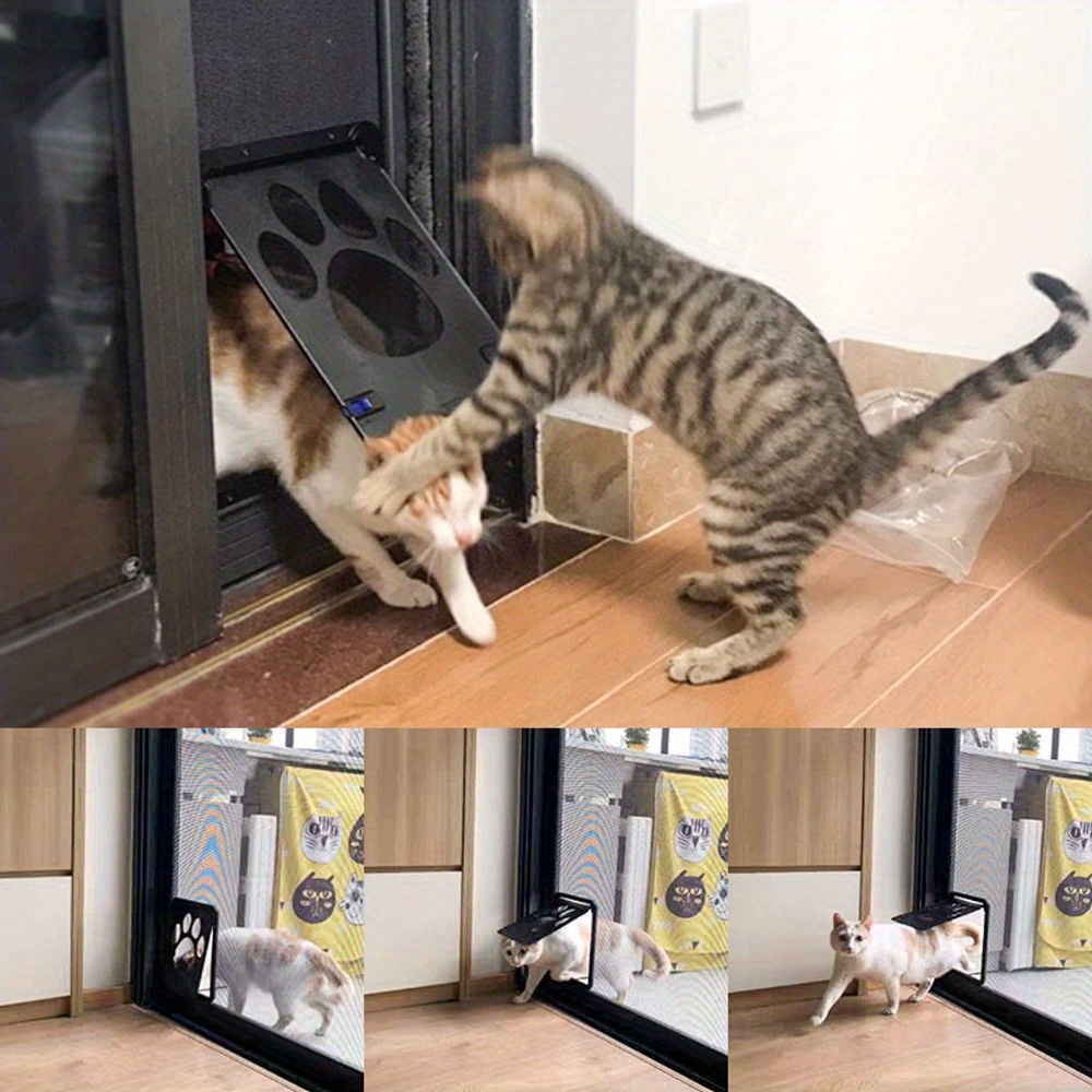 Black Pet Flap With Paw Screen For Small Dogs And Cats, Durable And , The Flap Is Equipped With A Closing Device, Lockable, A Good Gift For Pet Owners