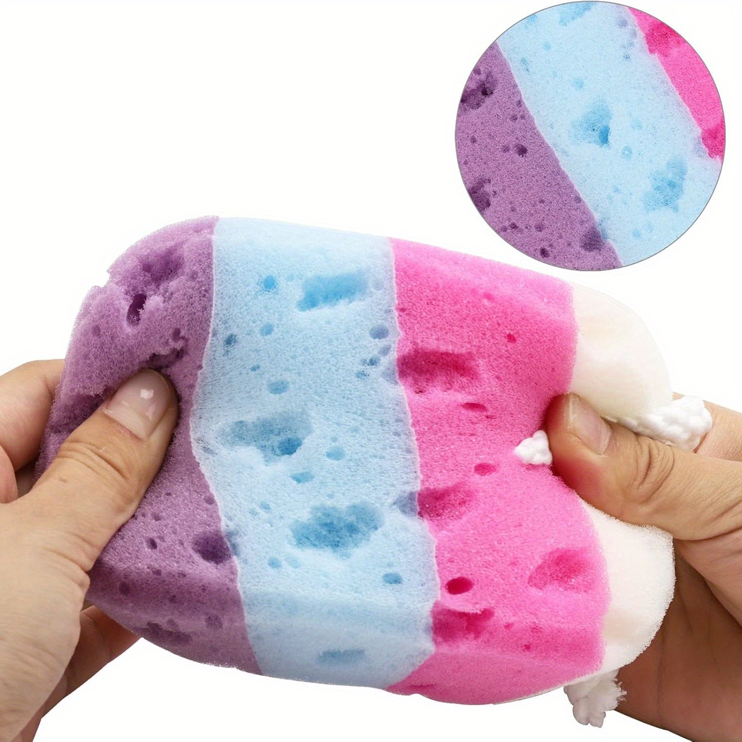 Exfoliating Bath Ball Body Sponge, 2pcs with Hook