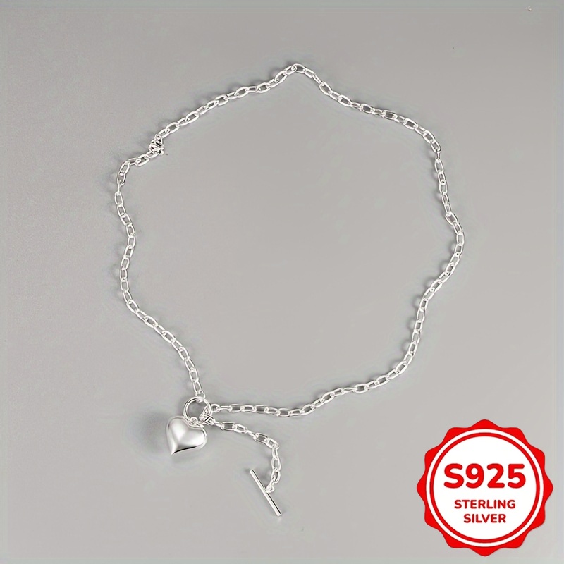 Heart 925 Sterling Silver Necklace for Women — Timeless Retro Design