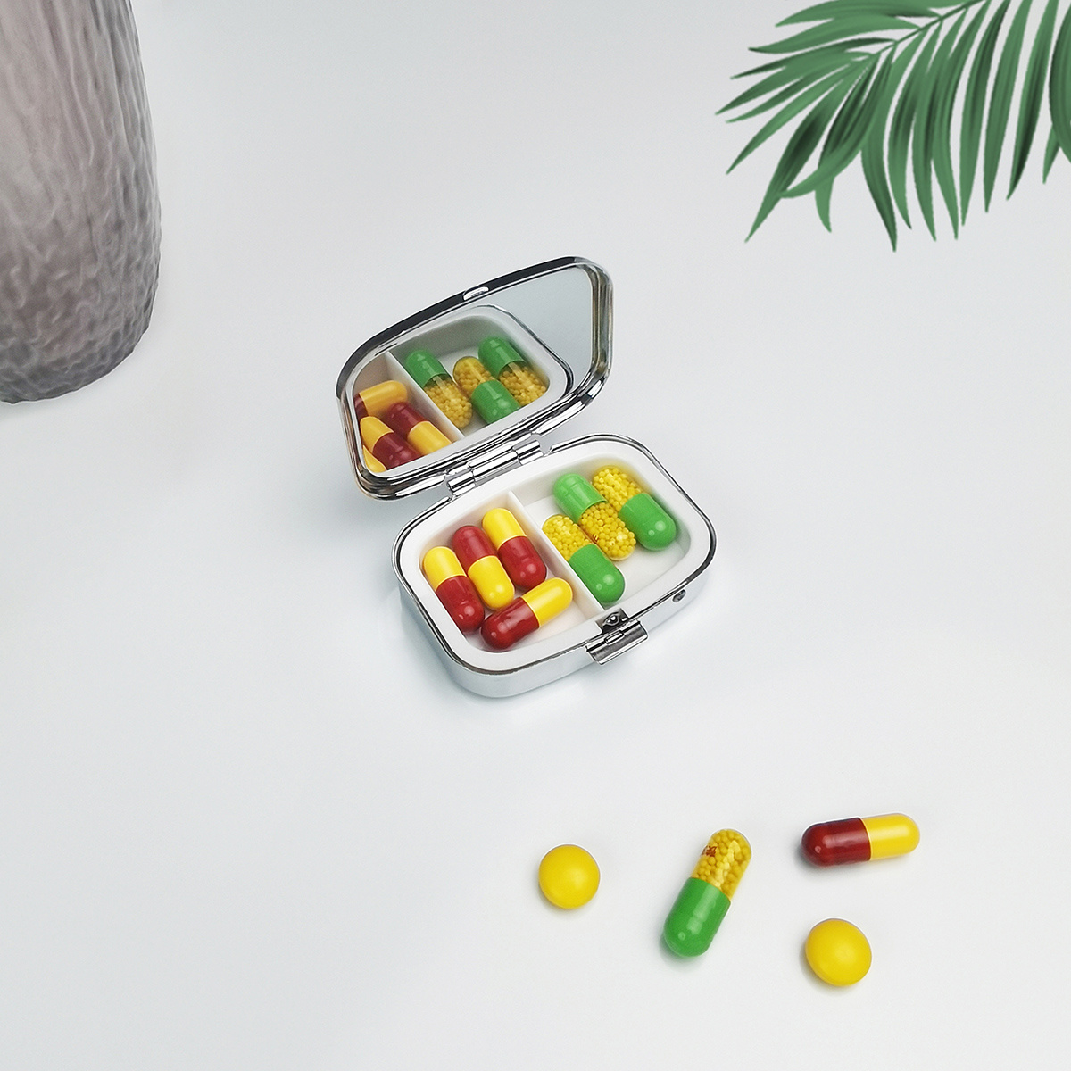 Compact 2 Compartment Pill Box Organizer