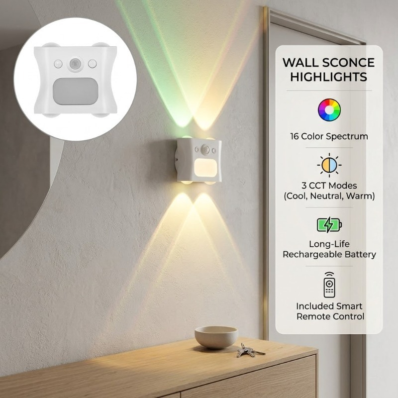 LED Double-Headed Cat Eye Wall Lamp with Remote Control