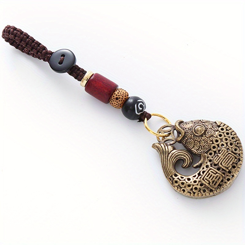 Vintage Alloy Pisces Keychain Pendant, Chinese Style Car Key Holder For And Shui