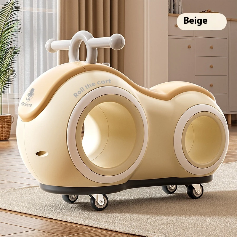 Toddler Balance Bike with 4-Wheel Anti-Tip Design