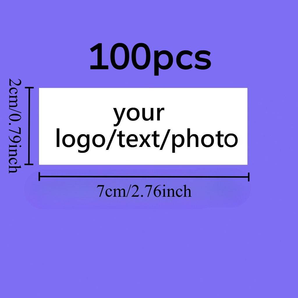 TEMU Customizable 2x7cm/3x9cm/4x9cm/5x13cm Personalized Waterproof Rectangular Stickers, Custom Personalized Label With Commercial Logo Text For
