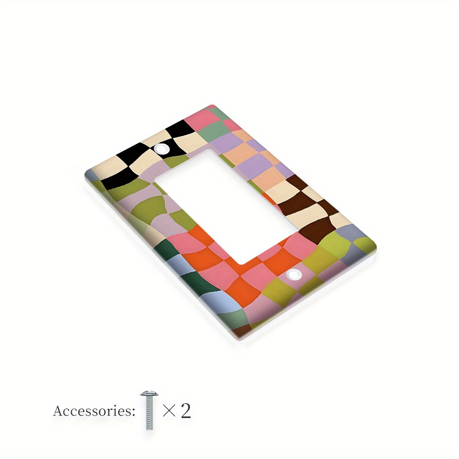 TEMU 1pc 1Gang/2Gang Plaque Murale Décorative Thermoplastique en Polycarbonate Style Cube Non Conventionnel Plaque d'Interrupteur Couvercle de Plaque