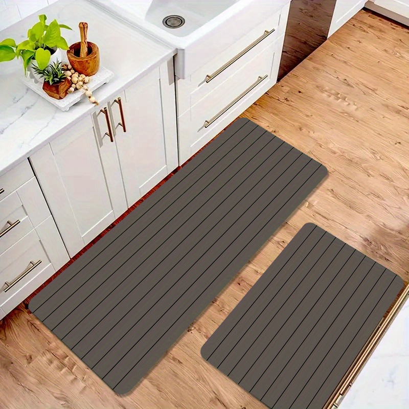 

1pc Wood Pattern Mat, Polyester Rug, - Pad For Bathroom, , , - Safe