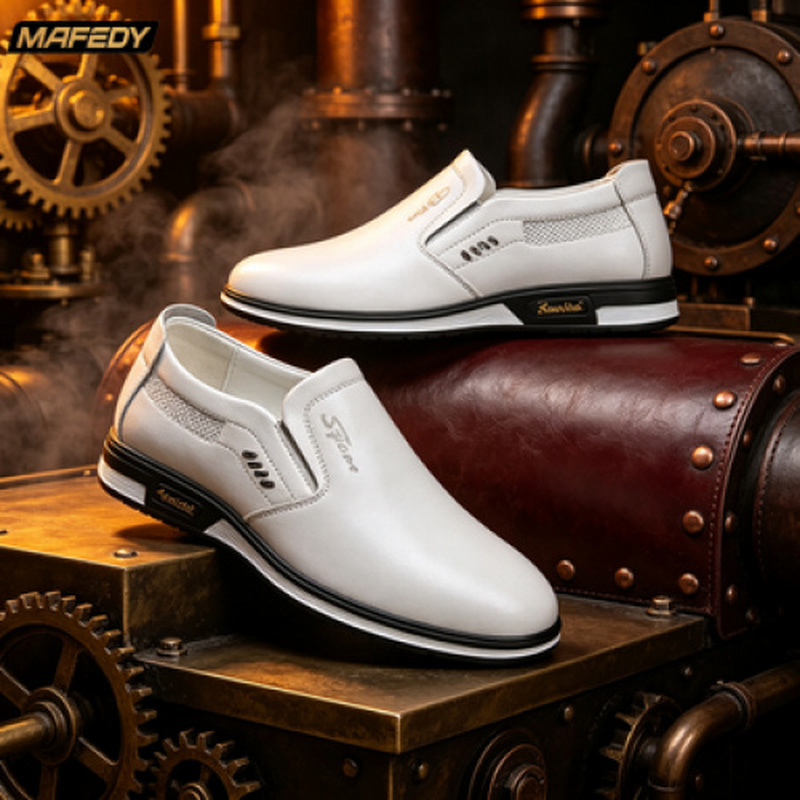 Men's British style business casual letter print dress shoes