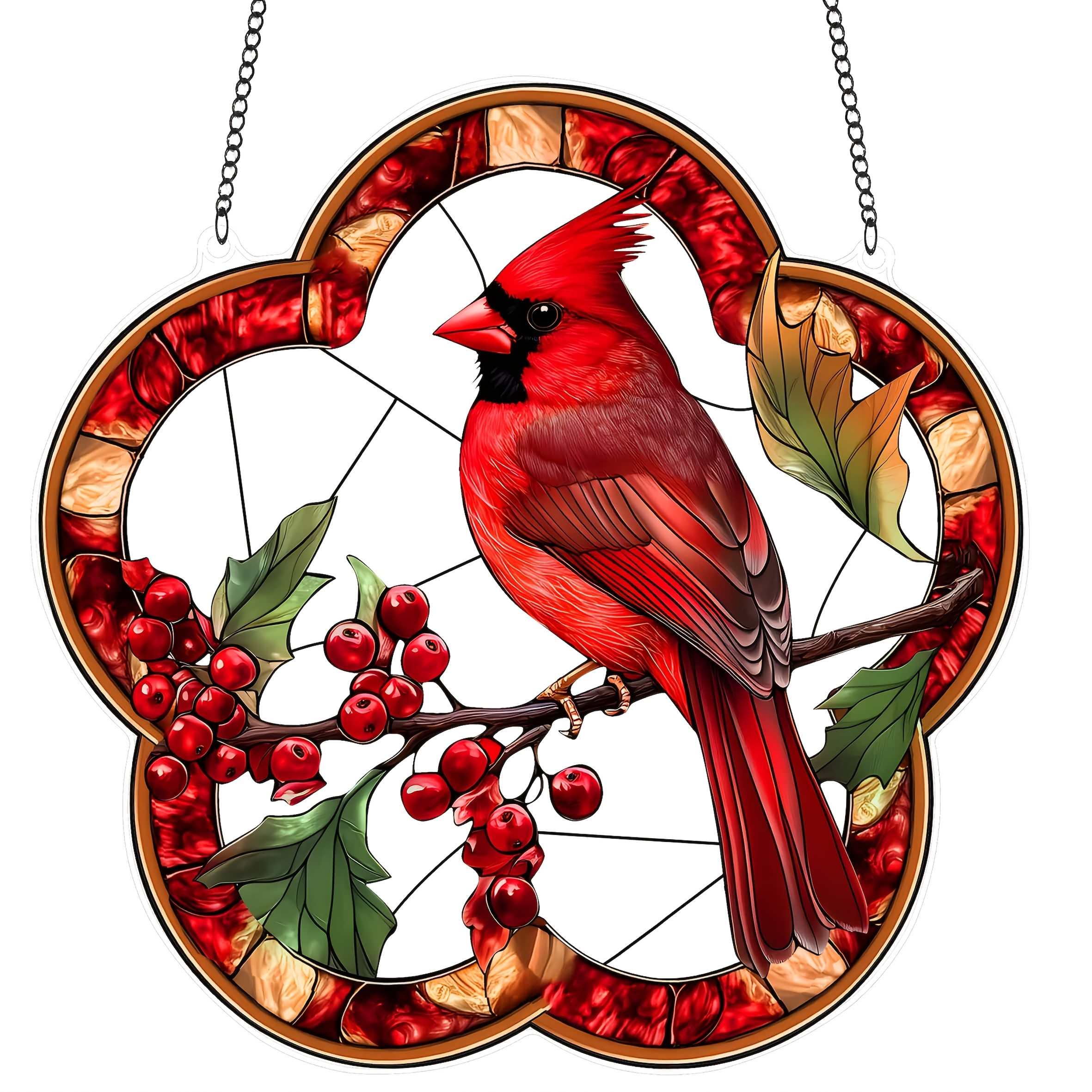 TEMU 2d Flat, [2d Flat Print] 1pc, Sun Catcher, Gardening Light-gathering Ornament 8''x8'', Shaped Acrylic Stained Glass Window Decoration, ,