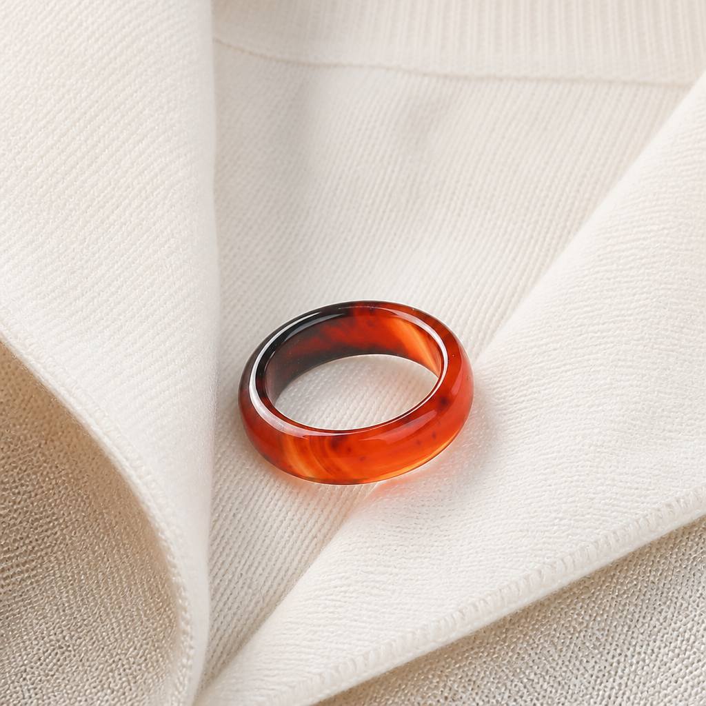 Women's Marbled Amber Tone Stackable Band Ring