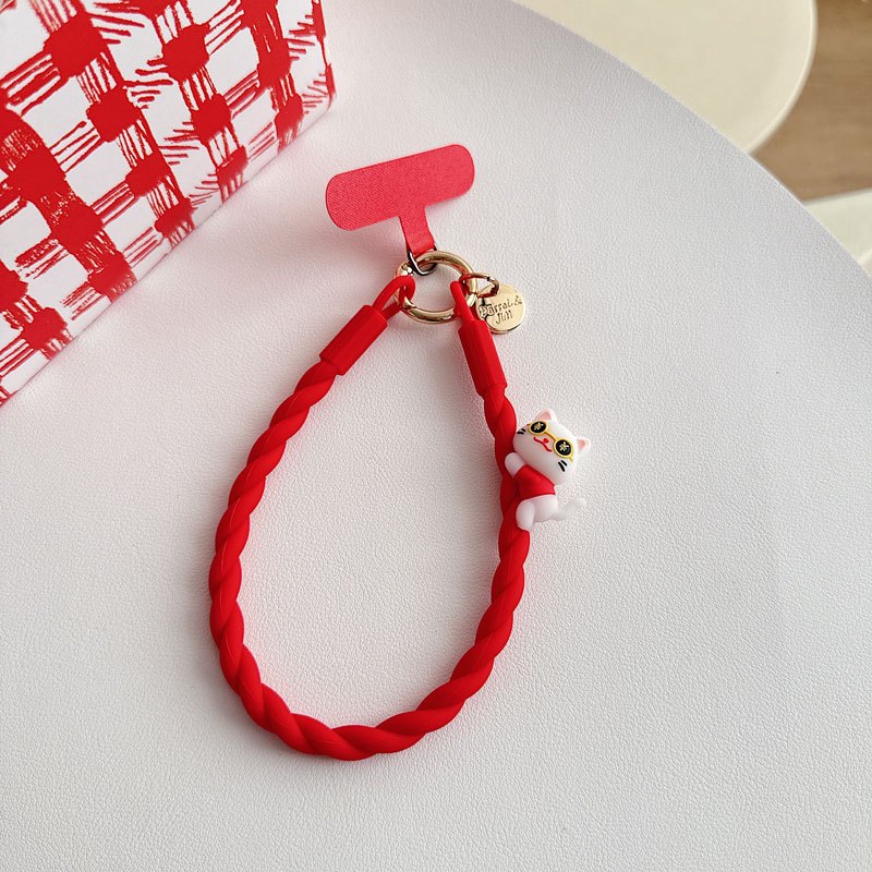Cute Panda Phone Lanyard with Anti-Drop Silicone Strap