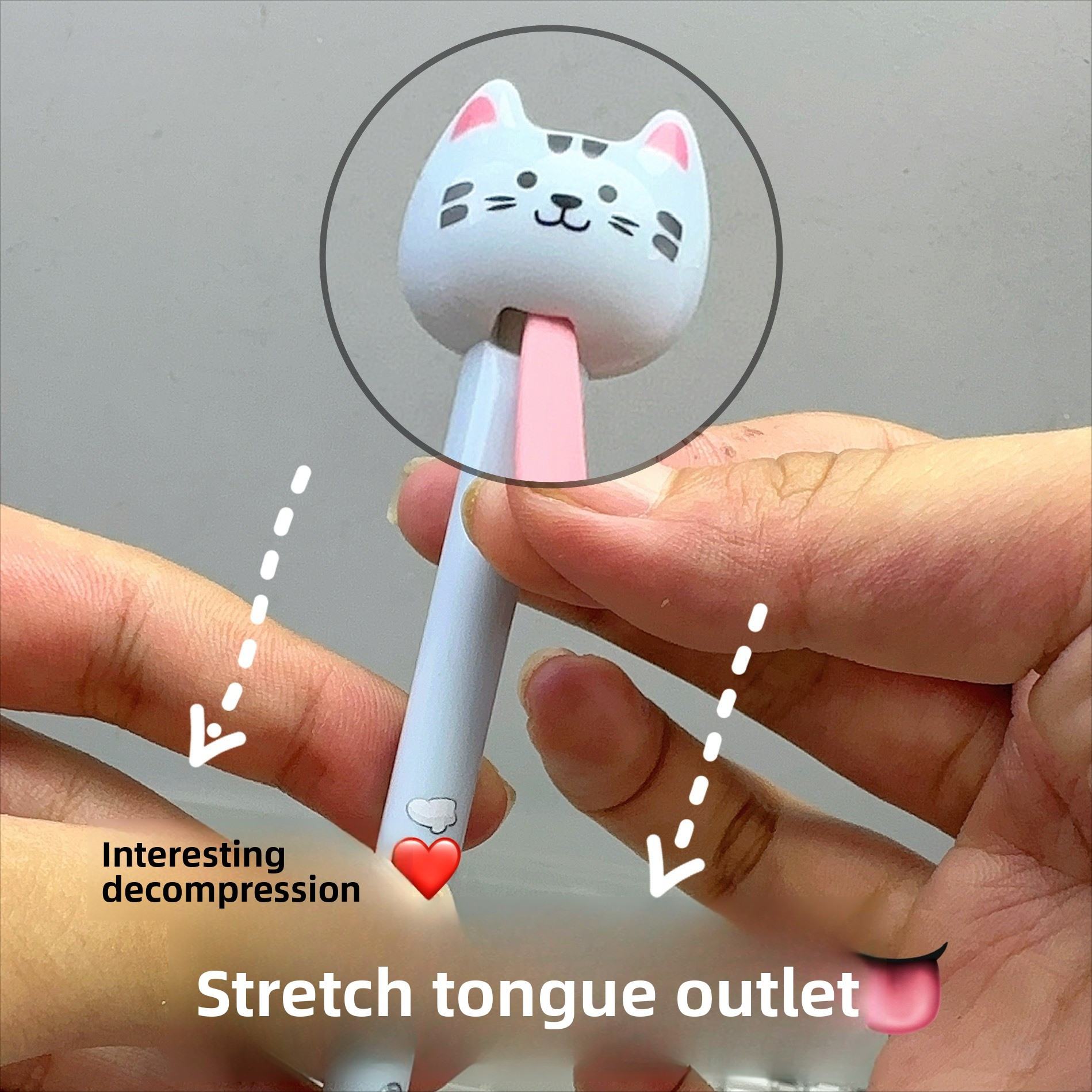 4pcs 1set four different colors of funny cats pull out gel pens decompression office   pens quick drying writing pens creative gel pens   used for writing and office work Product details 4