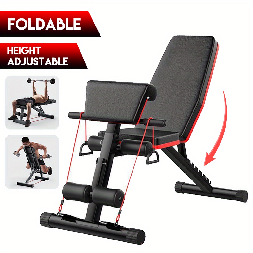 Adjustable Weight Bench Press & Squat Rack, Home Gym Fitness Equipment