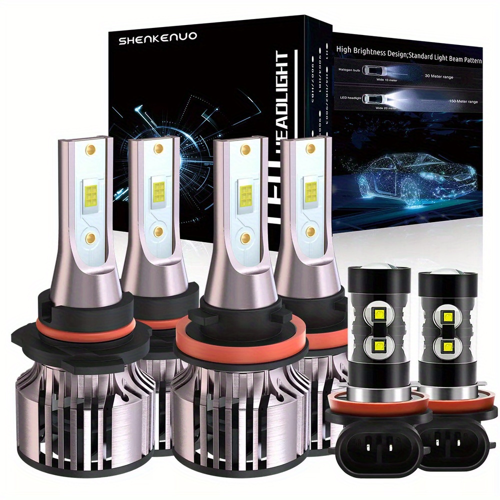 

Led Headlight Bulbs Compatible For Lexus 2010-2015, 9005 +h11 Low +h11 Led Fog Bulbs, 6500k , And Of 6