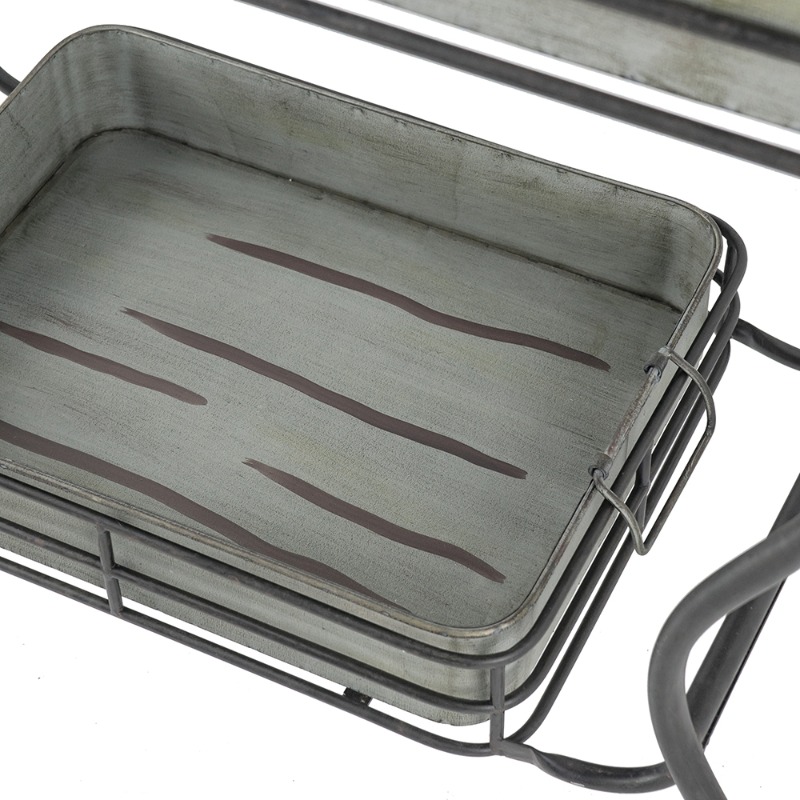 32x15x31' Maggie Galvanized Tray Table Accent Table