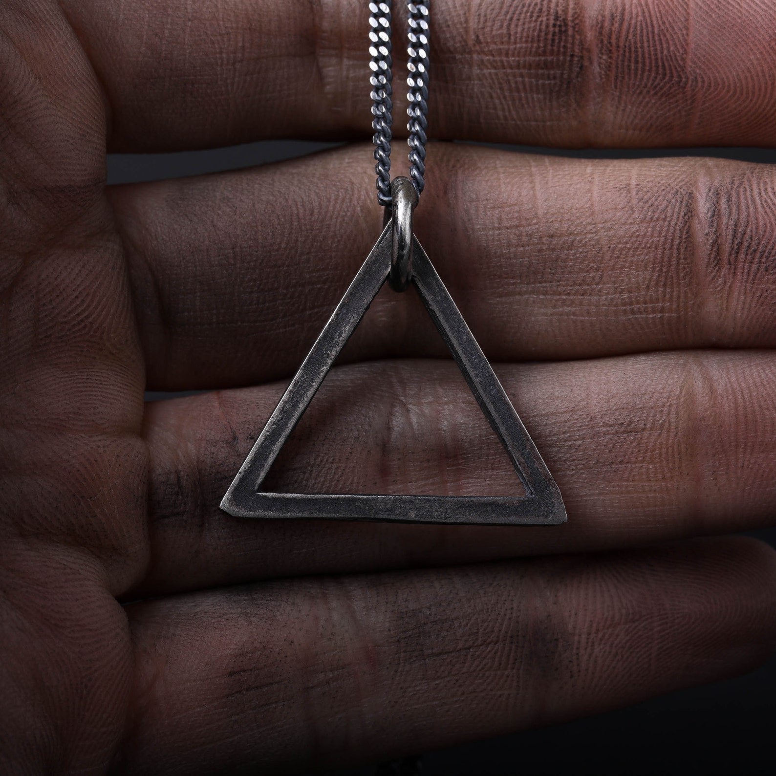 Men's Triangle Pendant Necklace for Everyday Wear