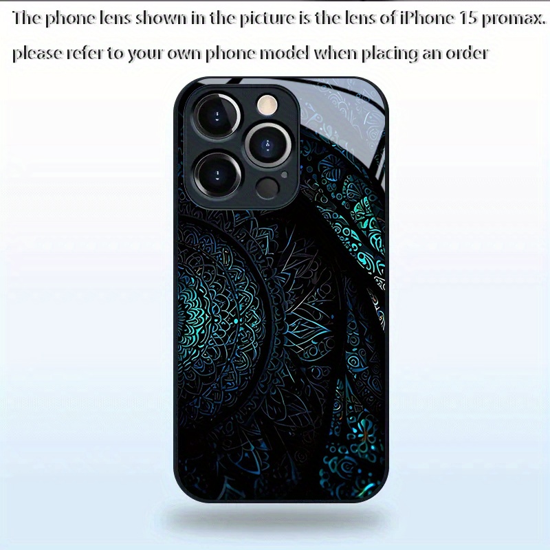 TEMU Phone Case - The Luminous Mandala Tempered Glass Is Suitable For Iphone 17, 17 Air, 17 Pro, 17 Pro Max, 16, 16 Plus, 16 Pro, 16 Pro Max, 15, 15