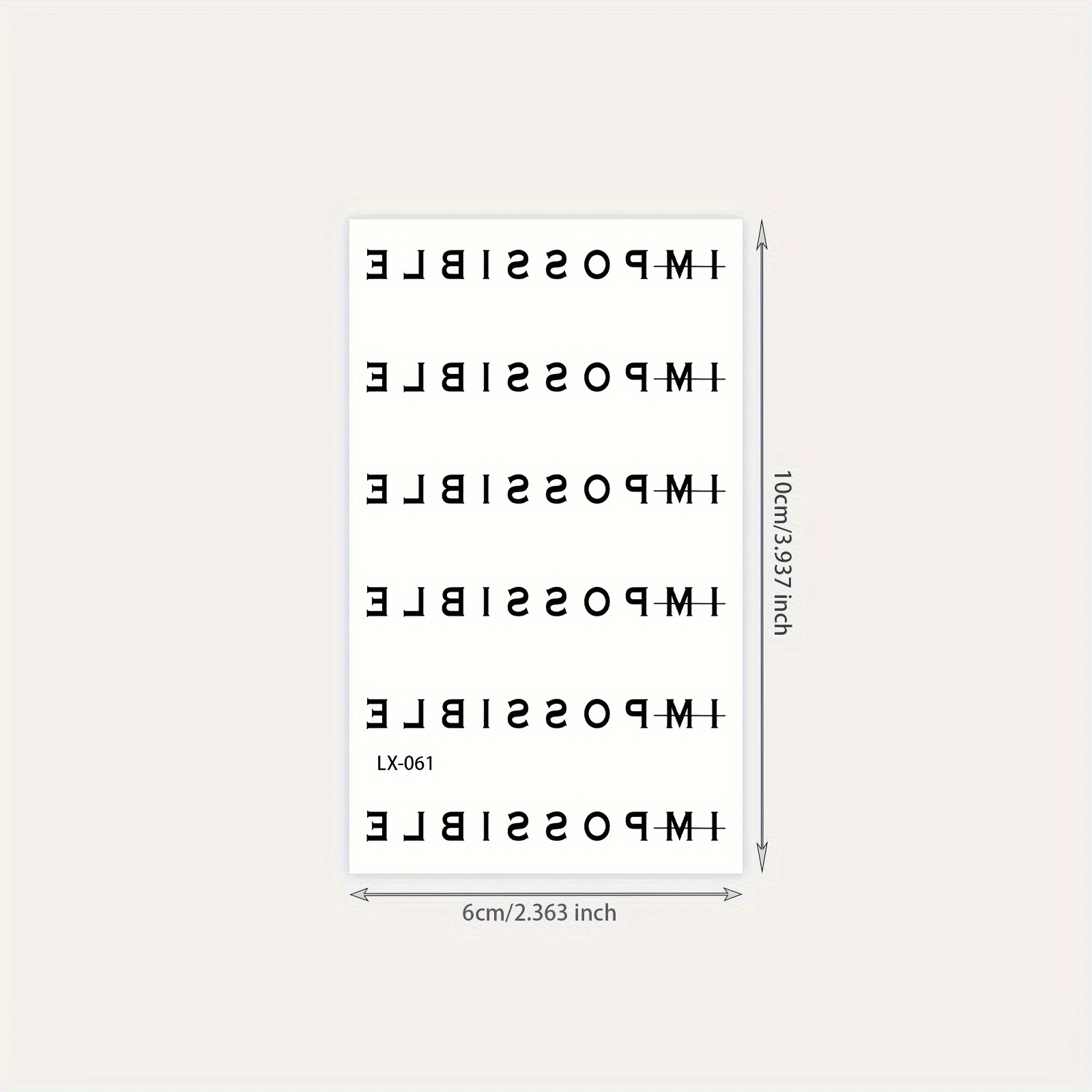 1 Short-lasting Temporary Tattoo Suitable For 1-3 Days With Cyrillic Letters - Rectangular Body Art For Parties, Casual Attire & Events - Easy Application & Removal