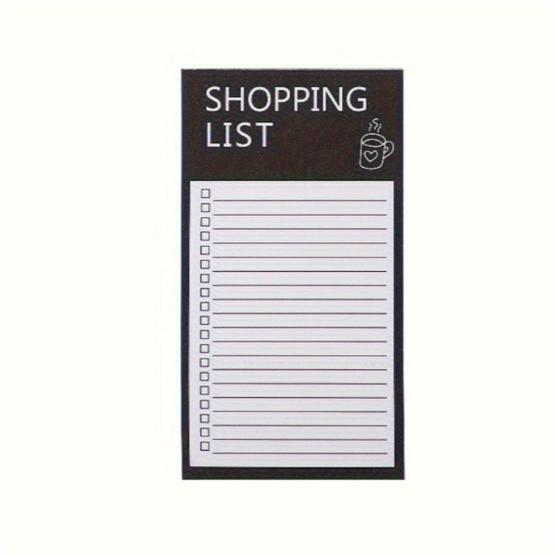 TEMU Bloc-notes magnétique noir pour liste d'épicerie - Organisateur de courses pratique avec notes autocollantes, idéal pour suivre les articles