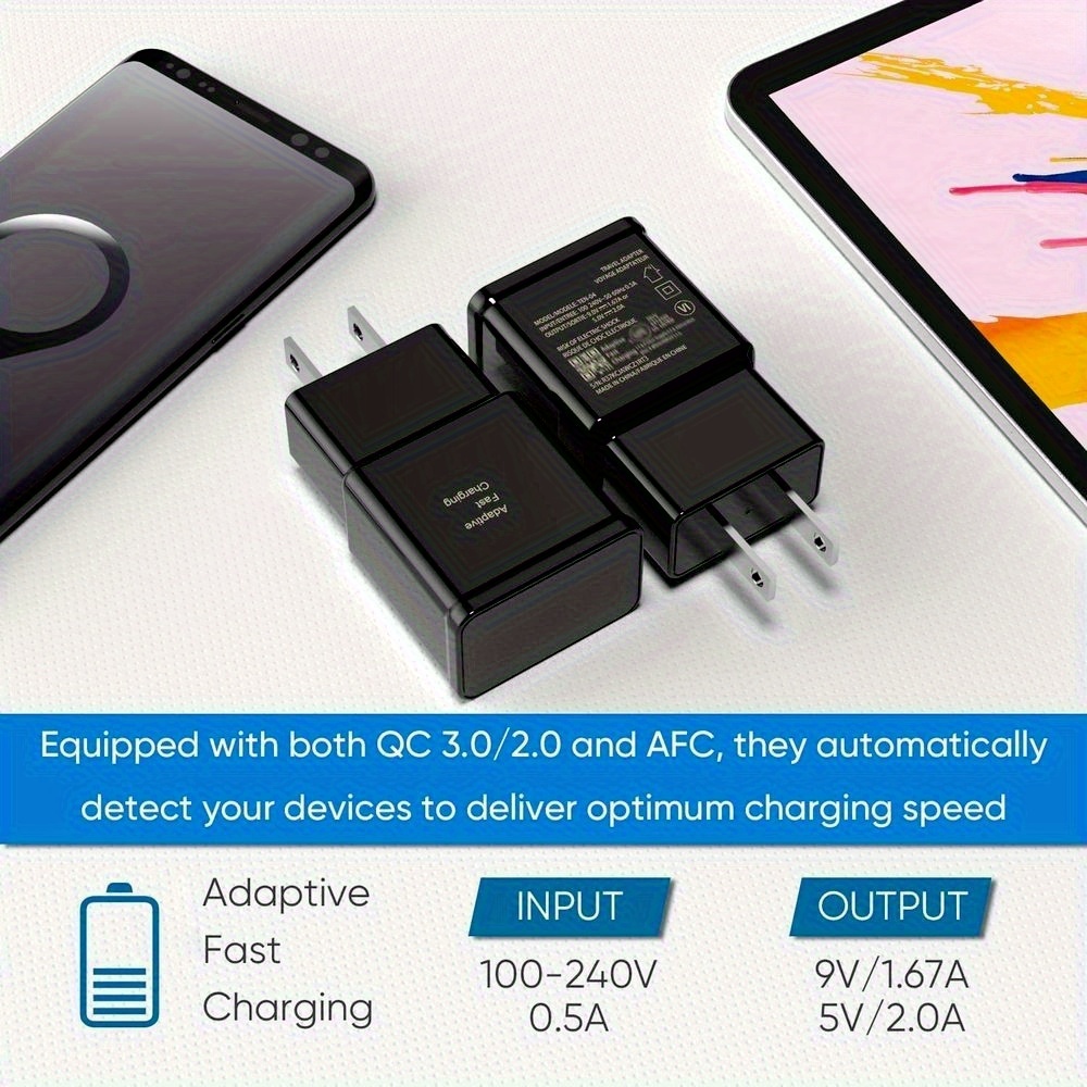 5-Pack Fast Charging USB Wall Power Adapters Compatible with S21 S22 S23 Phones, 10-20W Output