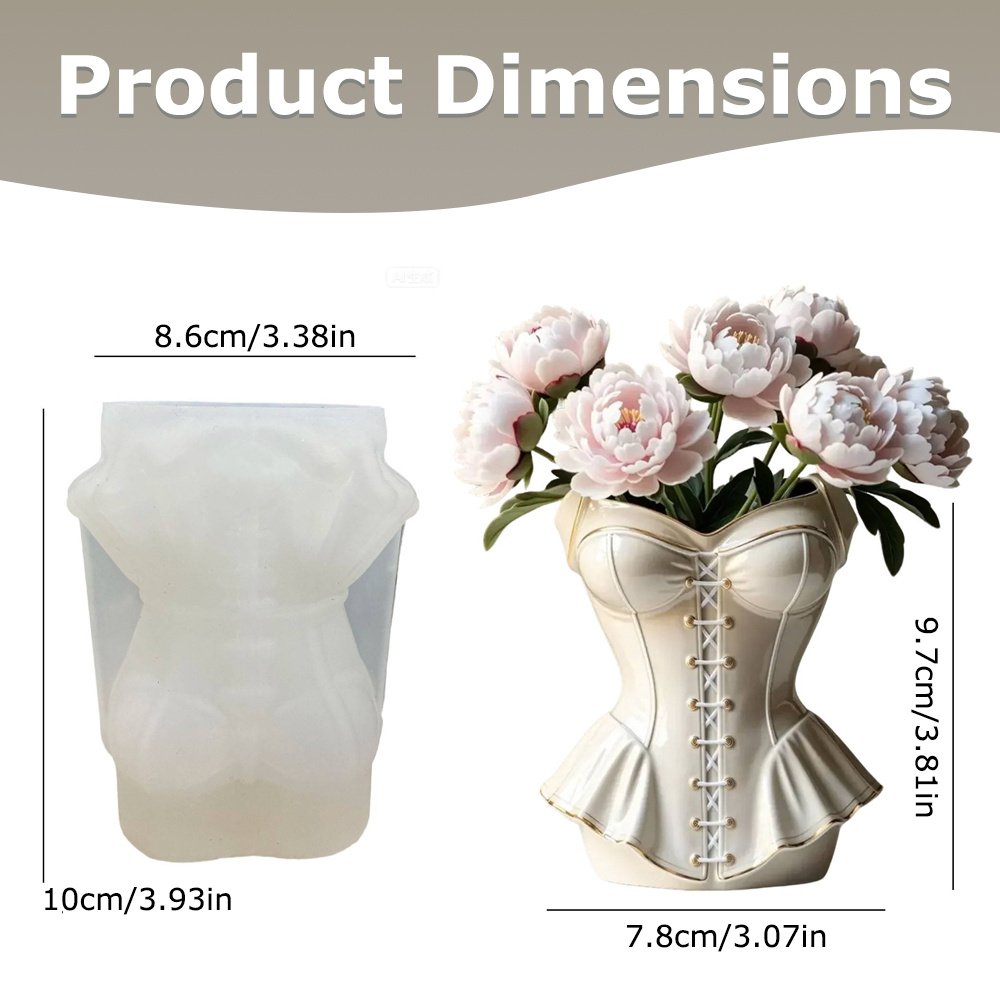 Skirted Vase Silicone Mold For Resin Crafting, Fluted Planter Mold For Concrete Plaster Wax, Flower Pot Maker For Decor Gift, Premium Platinum Silicone Mold
