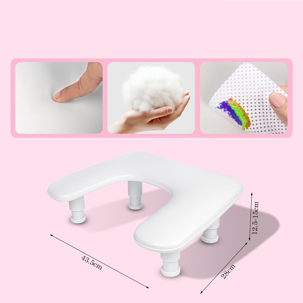 U-shaped Hand Pads Feature An That Conforms To Curve Of , Reducing From Prolonged Nail Or Beauty Treatments. The Height Is Adjustable To Different Work Surfaces And Postures.