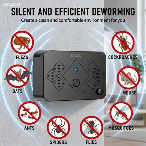 imagen del artículo repelente de insectos ultrasónico mejorado, recargable por usb con batería de 1000 mah - larga duración, , eficazmente mosquitos, moscas, arañas, ratones, , insectos, cucarachas, , roedores y más, dispositivo de control de plagas