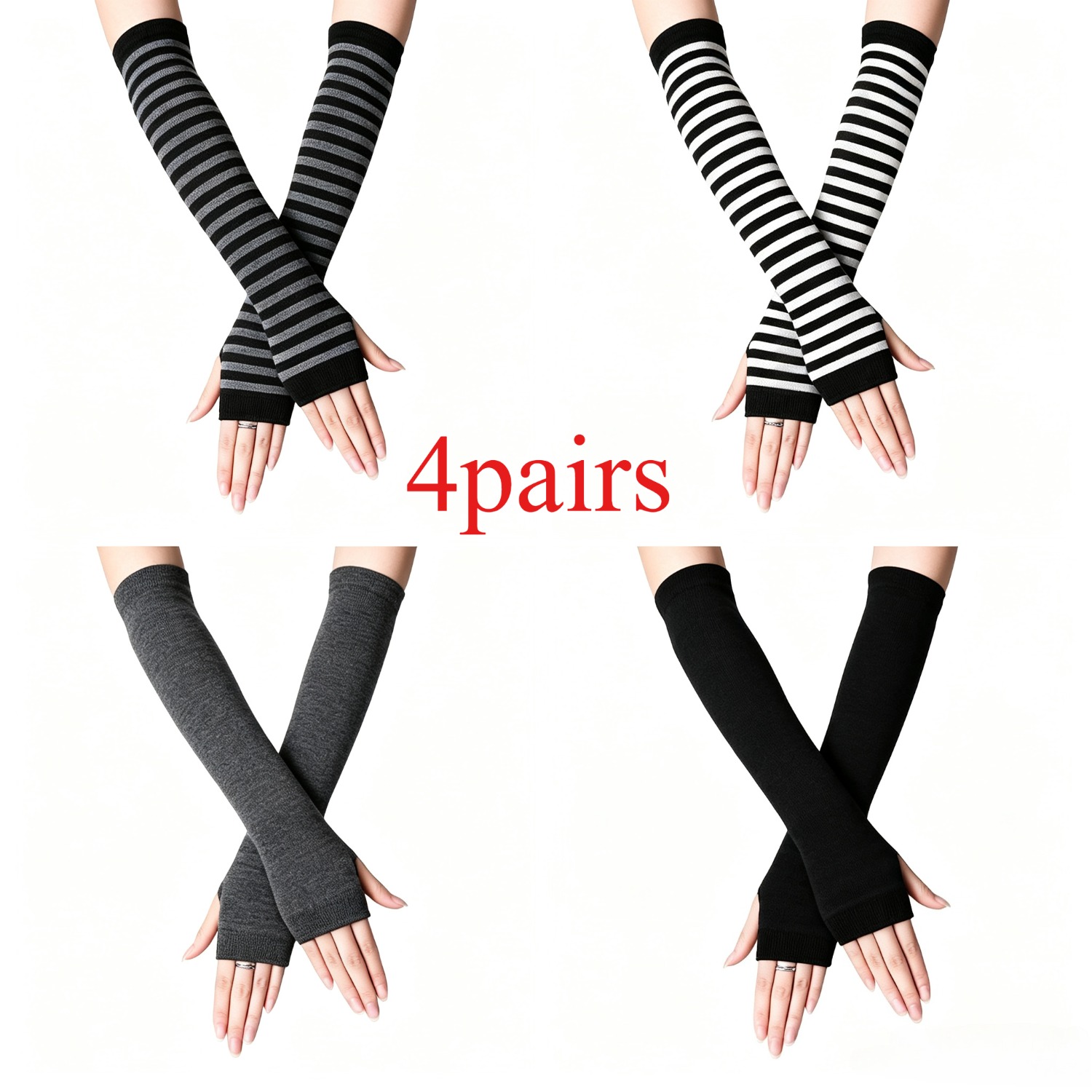 TEMU Manchon de bras long et moulant , et confortable, accessoires de jeu de rôle tendance, manchon de bras doigts à manches longues, vêtement