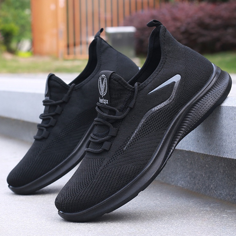 2025 mens breathable knit casual sneakers slip soft sole running shoes