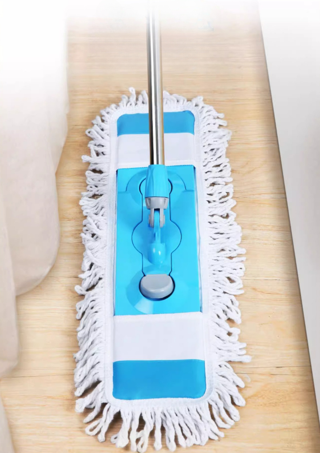 1pc extra large 25 59in flat mop with extended handle wide microfiber cloth 360 degree flexible head dual use wet and dry floor mop for living room bedroom toilet kitchen and floor cleaning details 5