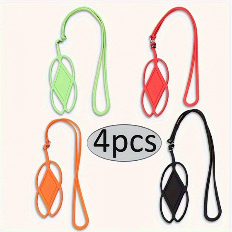 TEMU 4pcs Mobile Phone Lanyards, Adjustable Neck Hang, Reusable Smartphone Stand, Easy To Carry Strap