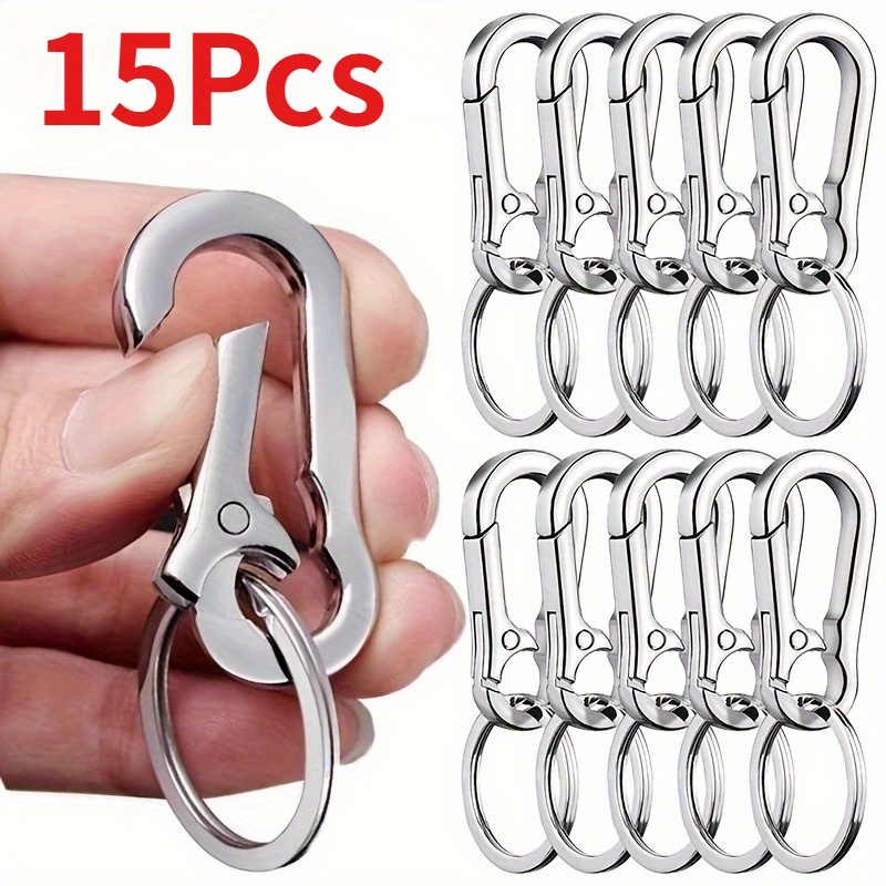15pcs Heavy Duty Alloy Carabiner Keychain - Round Gourd Shaped C-type Hook With Floating Function, Suitable For Outdoor Camping