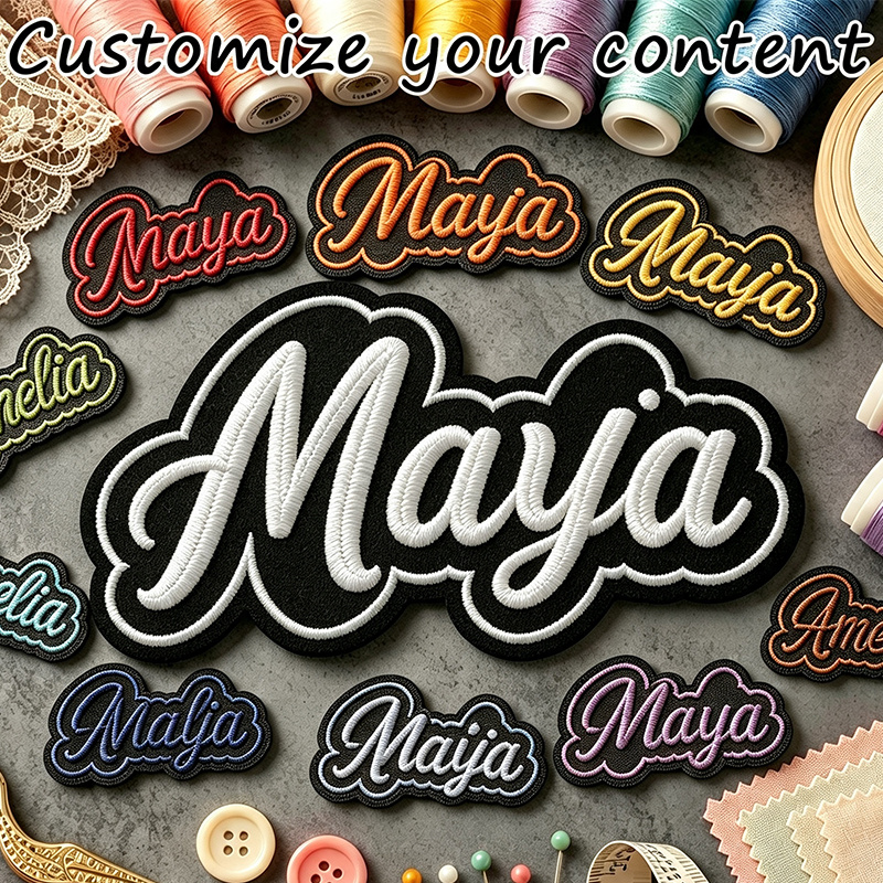 TEMU Deluxe Customized Embroidered Name Badges, Heat And Sew Letter Patches, Personalized Names, Initials & Abbreviation Options, Premium Fade-proof