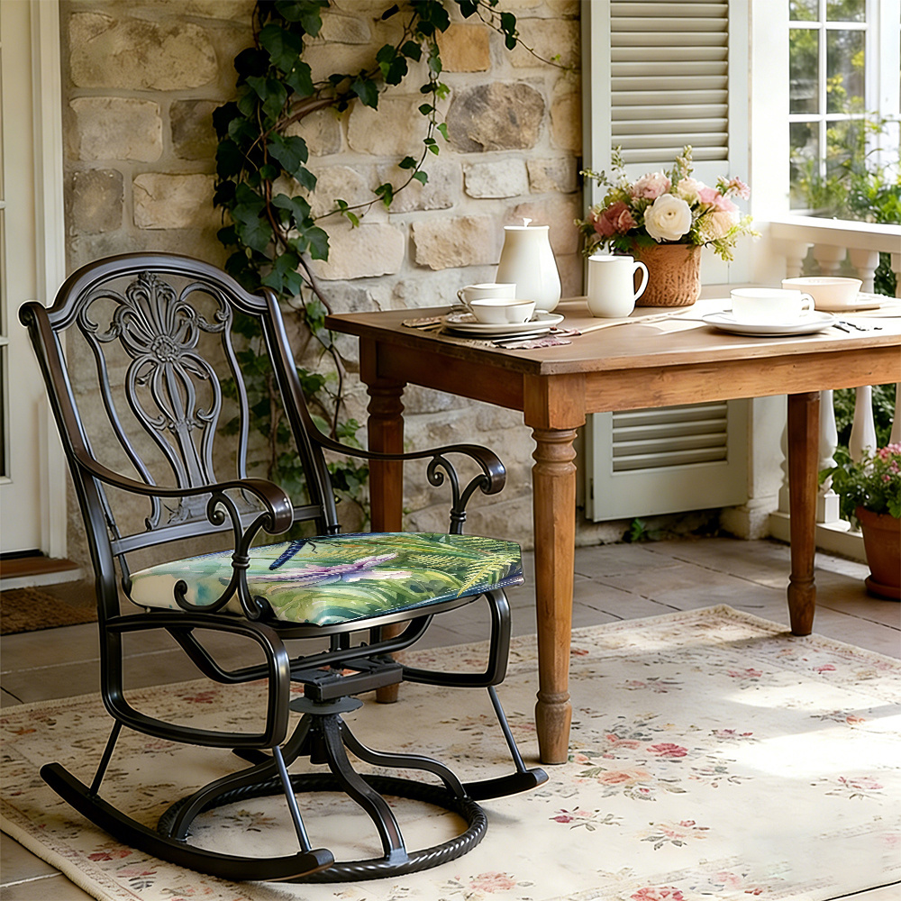 1pc Silent Winged Dragonfly Pattern Courtyard Chair Seat Cushion, Indoor And Outdoor Seat Cushions, Back Cushions, Size 19.7*17.7*1.57inch, Suitable for Garden Chairs, Office Chairs And Floor Seats. Soft And Comfortable