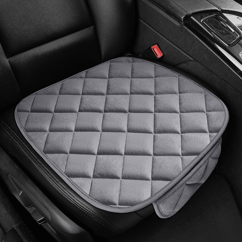 TEMU 1pc Car Seat Cushion, New Diagonal Check Pattern Exquisite Design, Single Piece, Plush Material, Comfortable And Warm, No Tying Required,