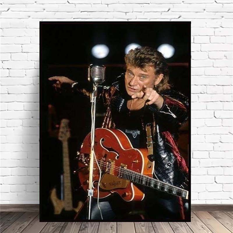 

Kit de peinture en diamant Hallyday, Art mosaïque DIY de de la musique rock, Broderie en diamant rond et carré, Cadeau de décoration intérieure sur toile