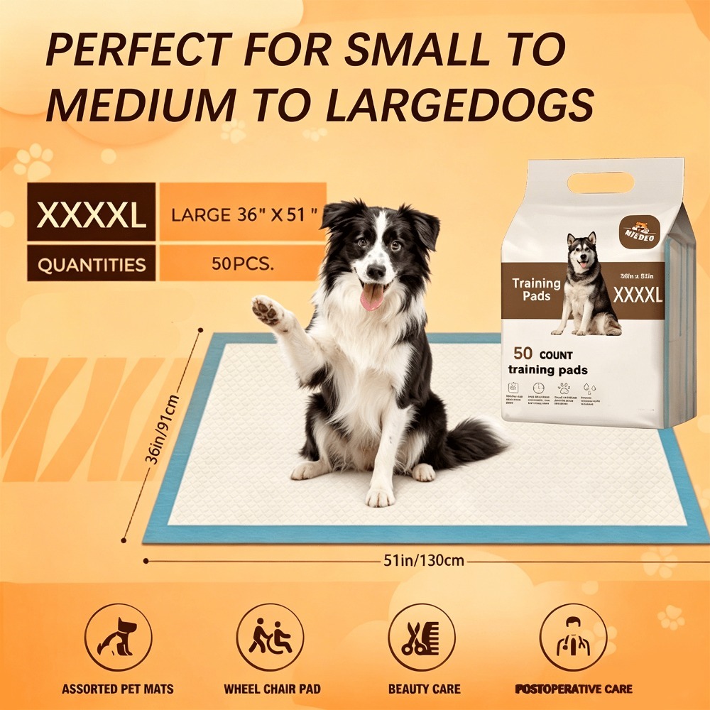 TEMU Xxxxl (36*51 Inches)/s (23*24 Inches) Extra Large Super Absorbent Puppy Pads - Leak-proof, Odor-resistant, Pet Pads, Convenient For Potty