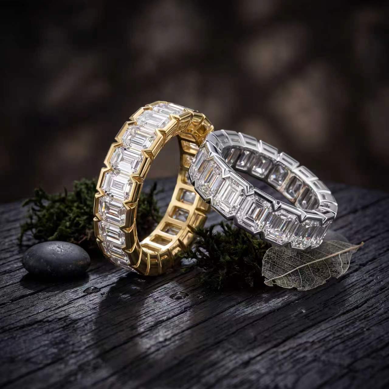 Men's Bling Moissanite Hip Hop Ring, Stylish Finger Ornament