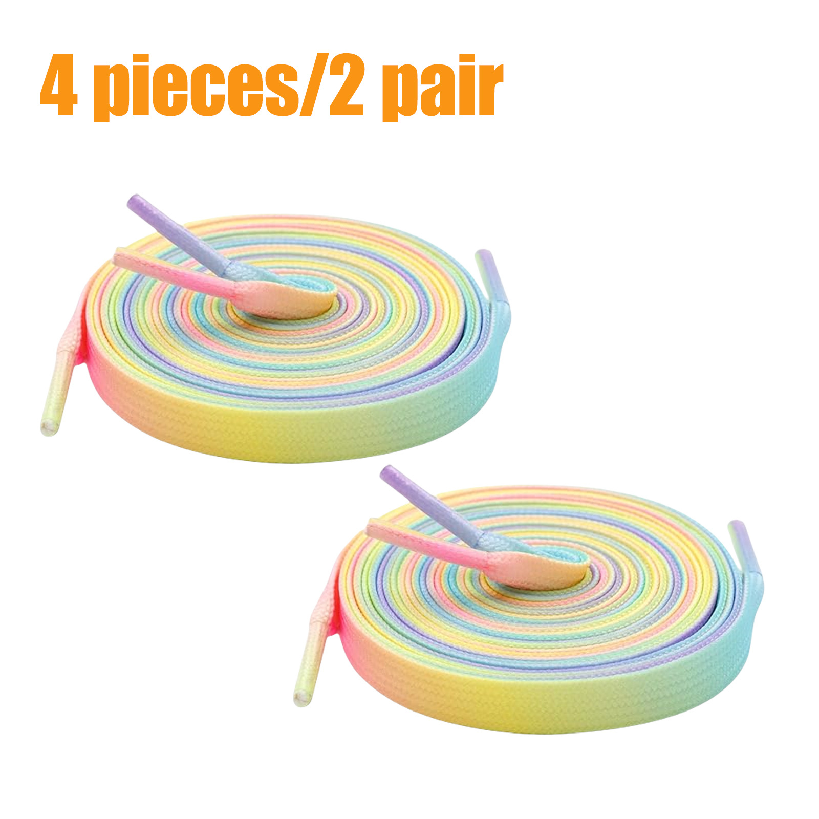 E-shop 4 Stück/2 Paar bunte Schnürsenkel, 80-120 cm lang, geeignet für Sneaker, Canvas Schuhe, Skate Schuhe, Dad Schuhe, Stiefel usw. Kreative und